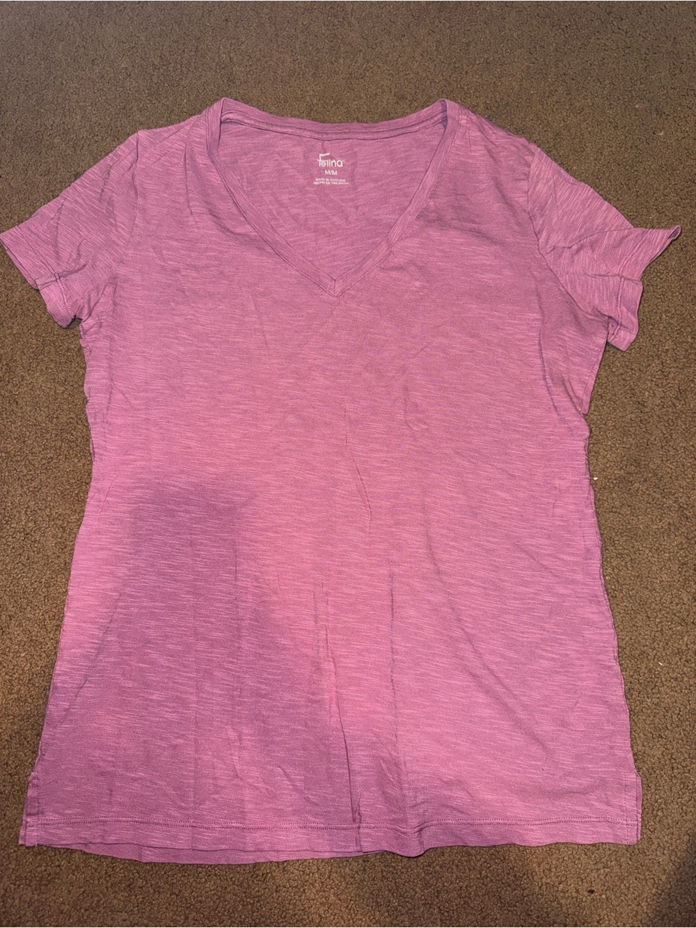 Felina Heathered Pink V-Neck Short Sleeve Tee